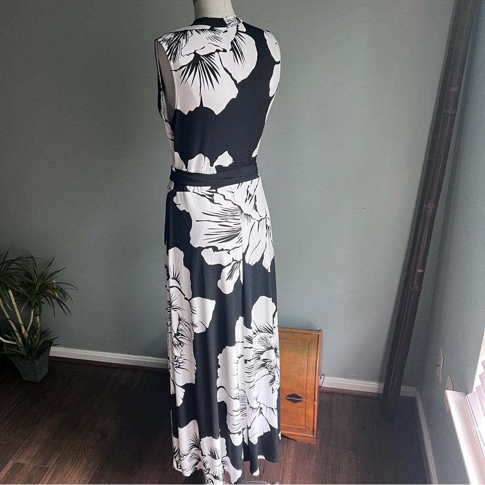 New York & Company stretch black and white floral print maxi dress size small - Picture 10 of 10